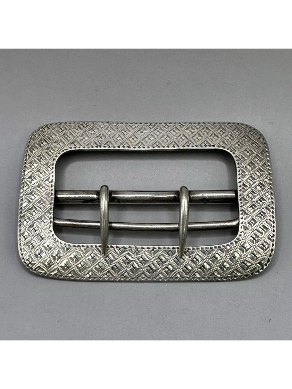 Antique Dominick & Haff NY Sterling Silver Sash Belt Buckle Geometric Design